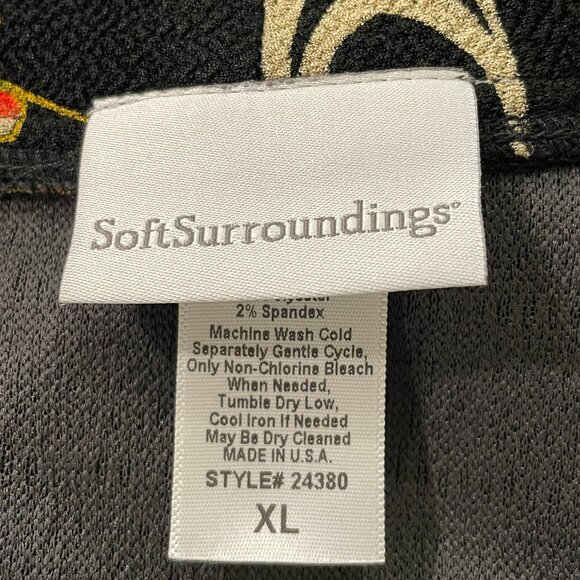 SOFT SURROUNDINGS Kimono Jacket, Black/Red/Green - XL - Picture 8 of 9